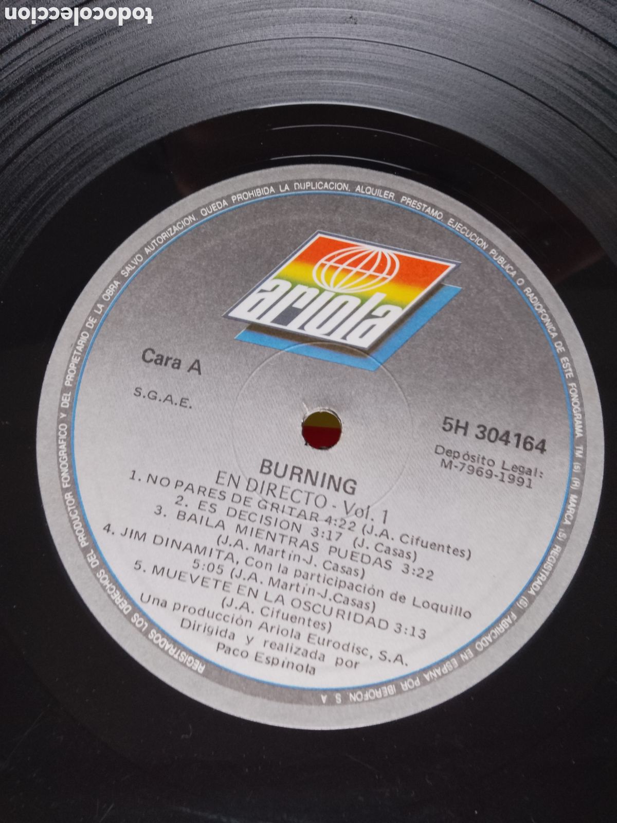 Discos de vinilo: BURNING EN DIRECTO - VOL . 1 - SOLO VINILO - Foto 1