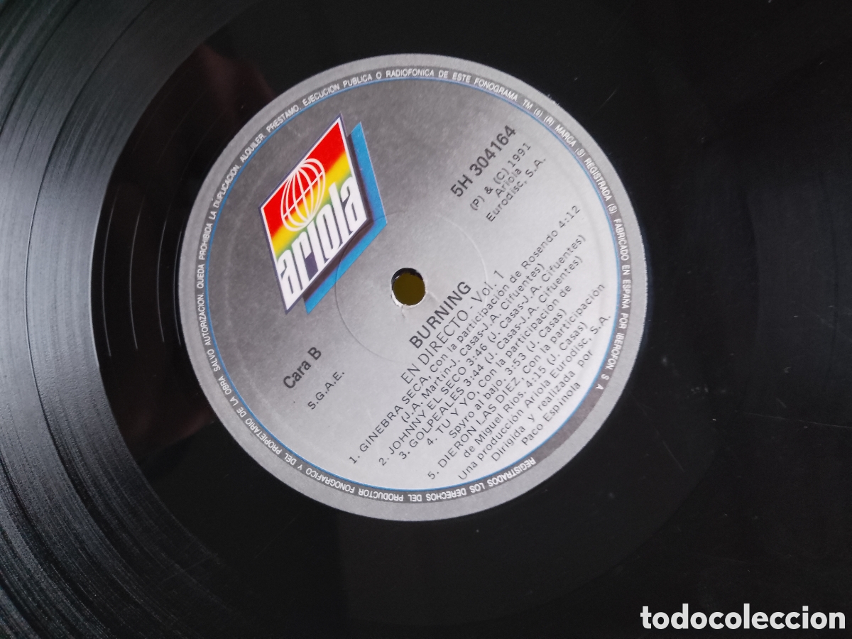 Discos de vinilo: BURNING EN DIRECTO - VOL . 1 - SOLO VINILO - Foto 2