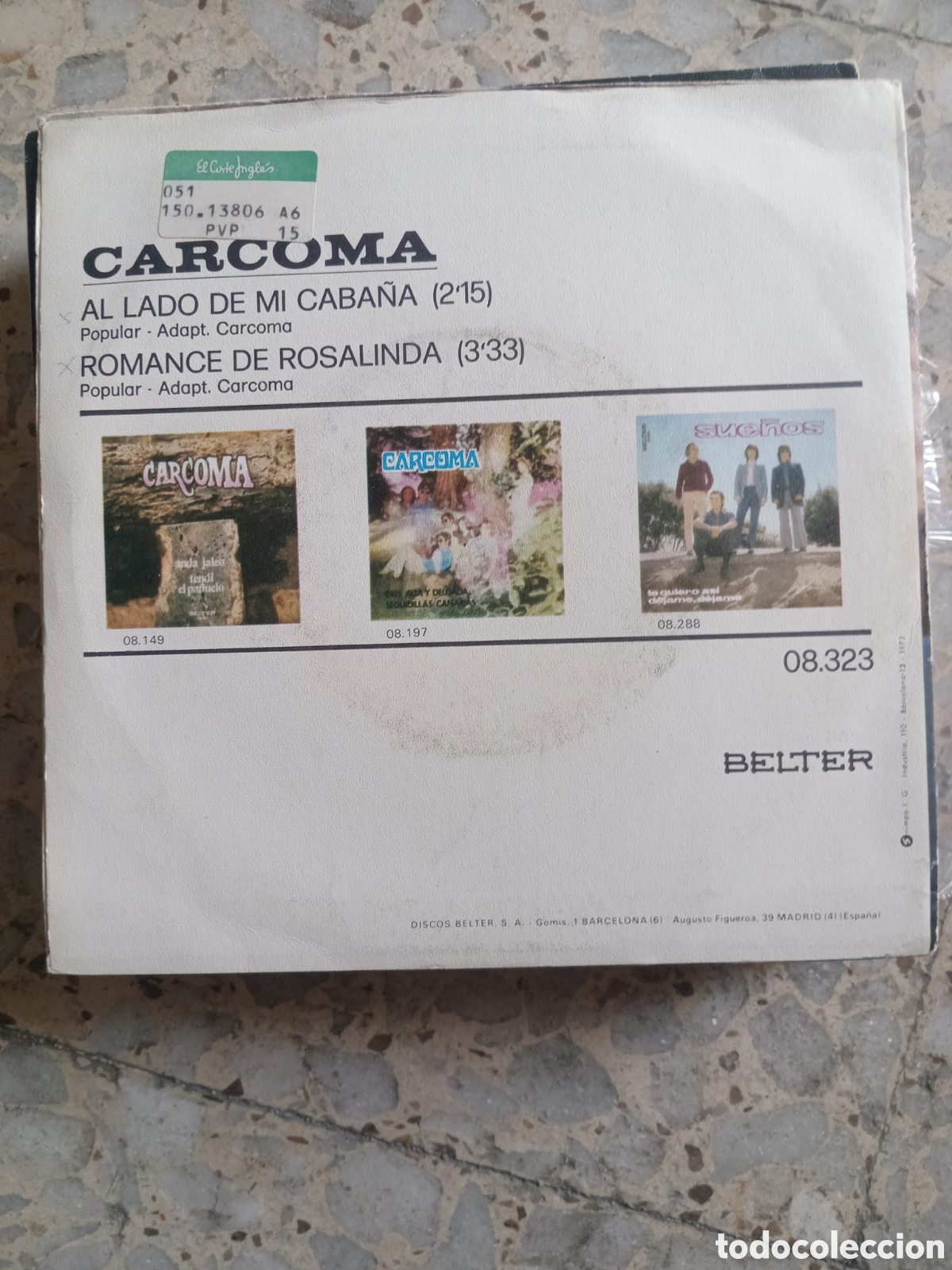Discos de vinilo: SGL CARCOMA AL LADO DE MI CABA&Ntilde;A 1973 - Foto 2