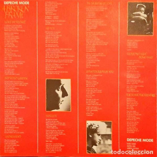 Discos de vinilo: DEPECHE MODE A BROKEN FRAME LP Titulo en espa&ntilde;ol: Estructura Rota 1982 - Foto 5