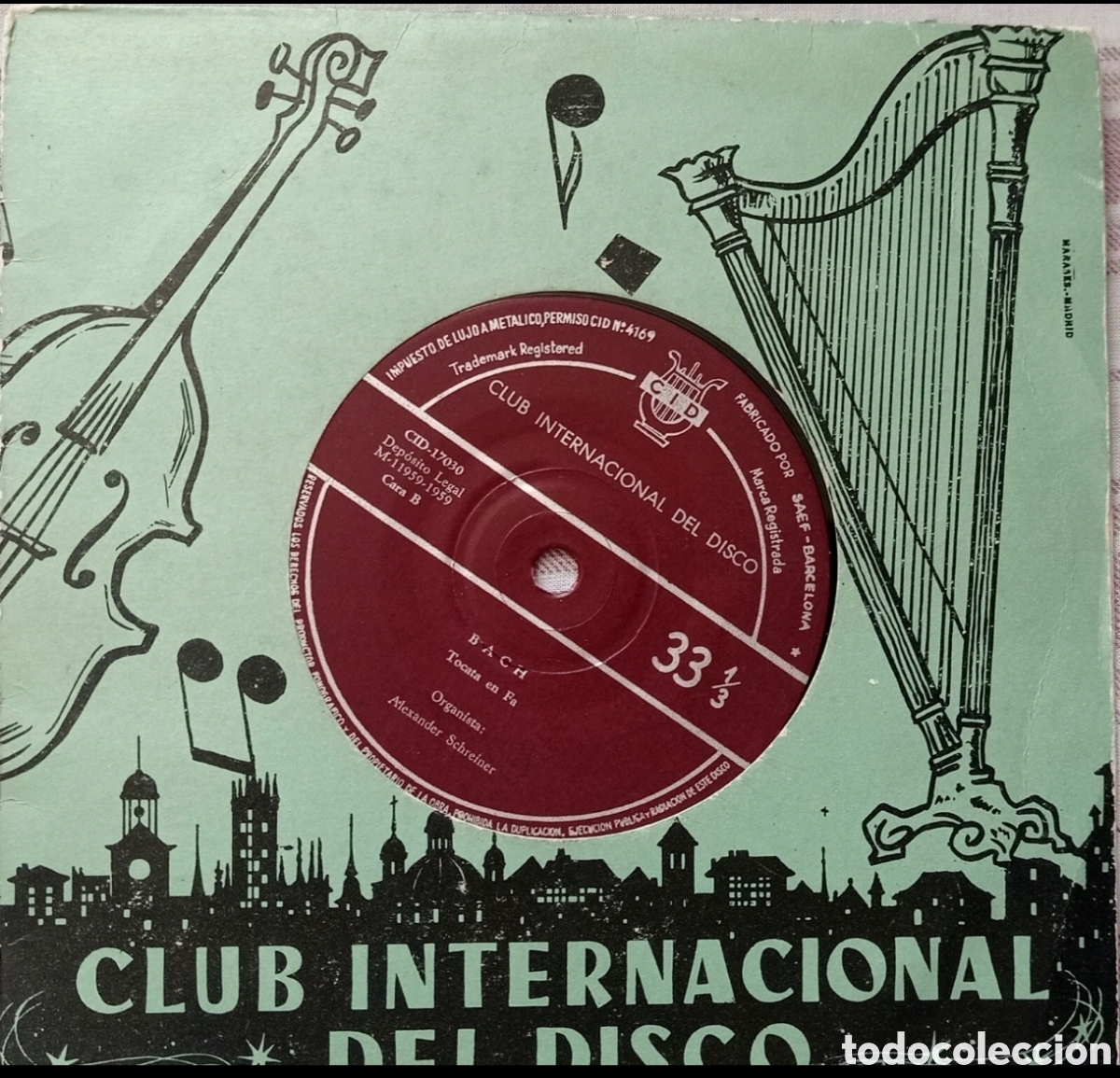 Discos de vinilo: Club Internacional Del Disco: Tocata en Fa de JS Bach - Foto 1