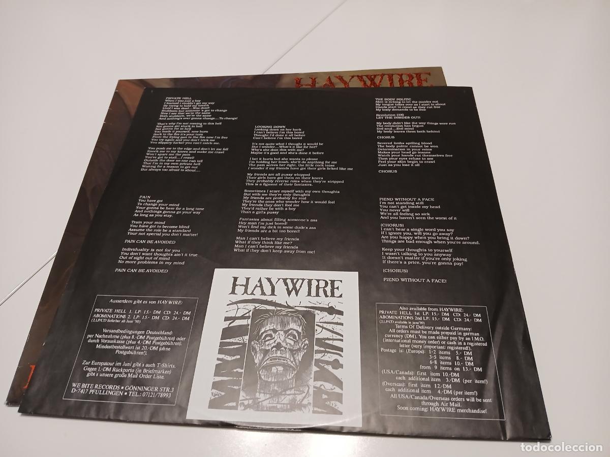 Discos de vinilo: Haywire &ndash; Private Hell- (1990) LP disco vinilo - Foto 6