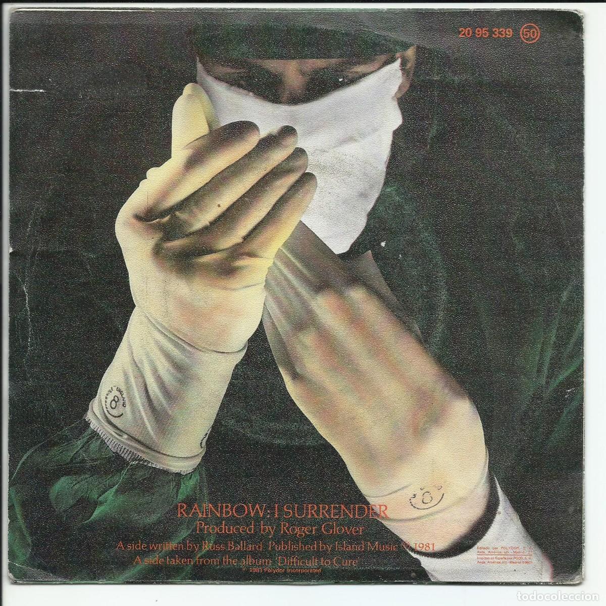 Discos de vinilo: Rainbow .- I Surrender Single Polydor &lrm; 20 95 339 Espa&ntilde;a 1981 - Foto 2