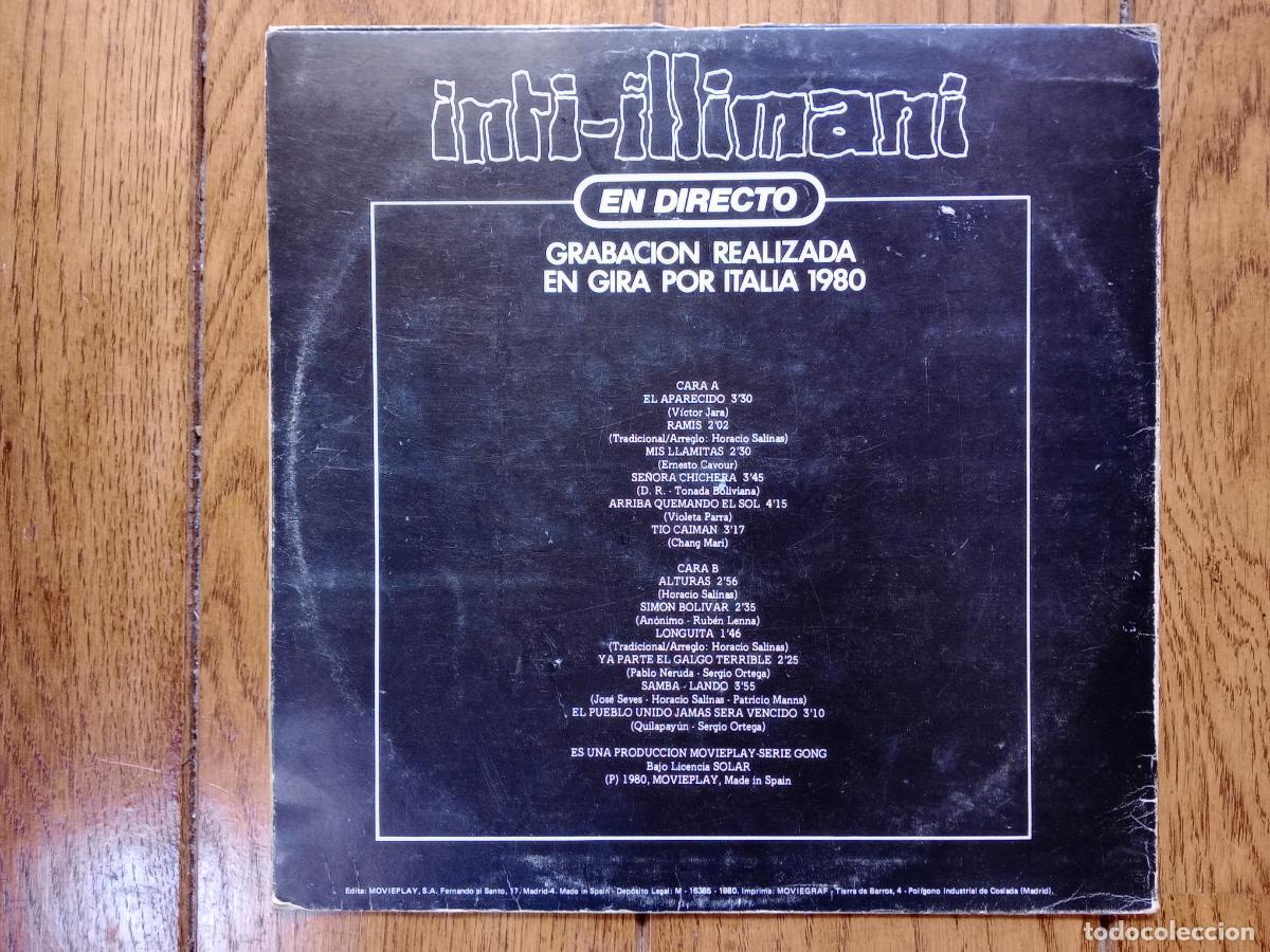 Discos de vinilo: Inti-illimani - en directo - Foto 2
