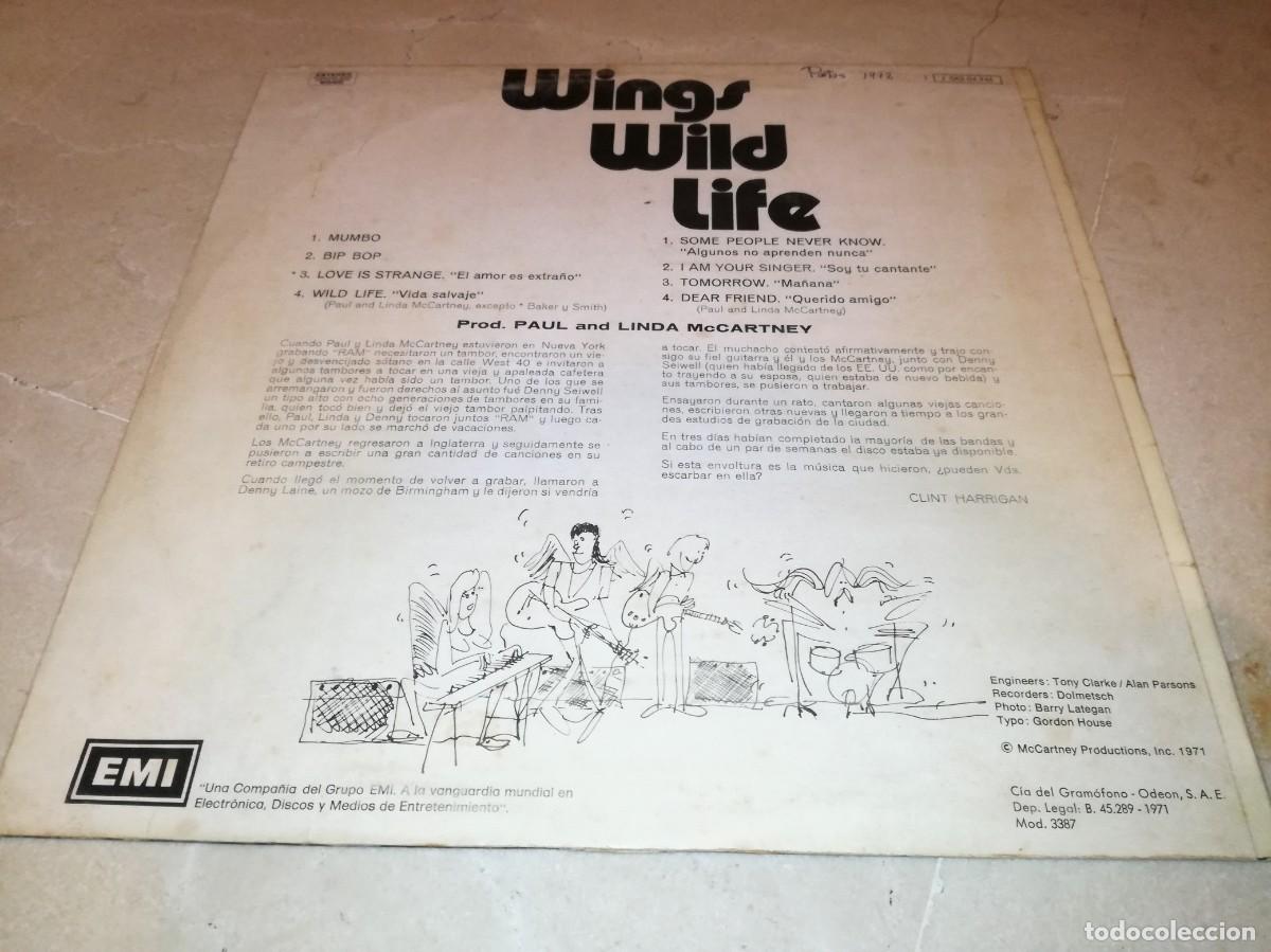 Discos de vinilo: WINGS-WILD LIFE-ORIGINAL ESPA&Ntilde;OL 1971 - Foto 2