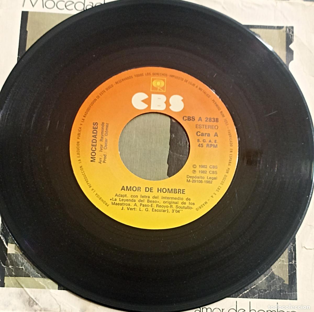 Discos de vinilo: SINGLE MOCEDADES - AMOR DE HOMBRE - CBS 1982 - Foto 3