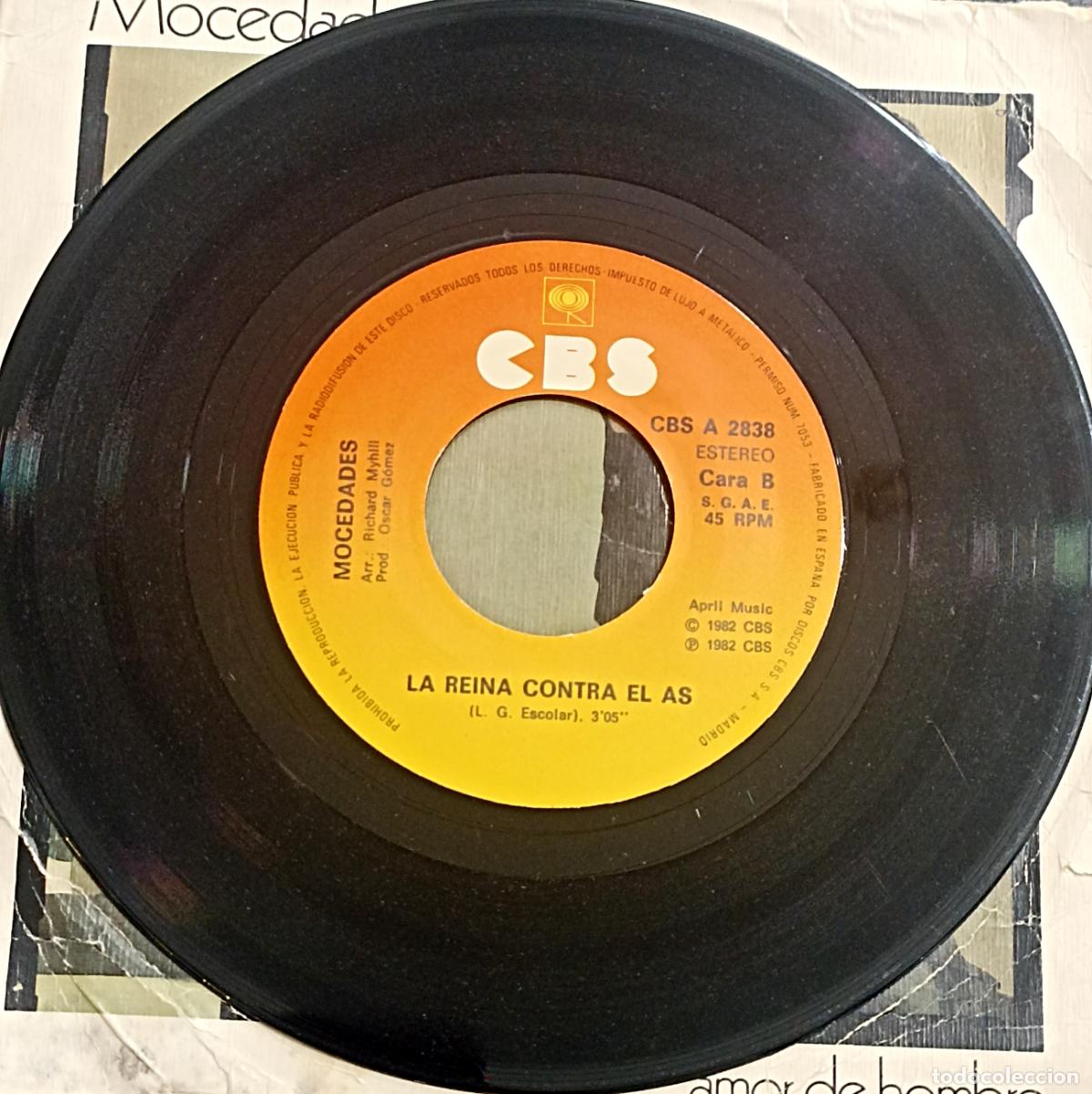Discos de vinilo: SINGLE MOCEDADES - AMOR DE HOMBRE - CBS 1982 - Foto 4