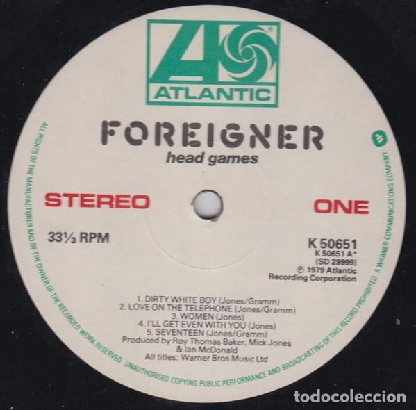 Discos de vinilo: Foreigner&nbsp;&ndash;&nbsp;Head Games lp - Foto 4