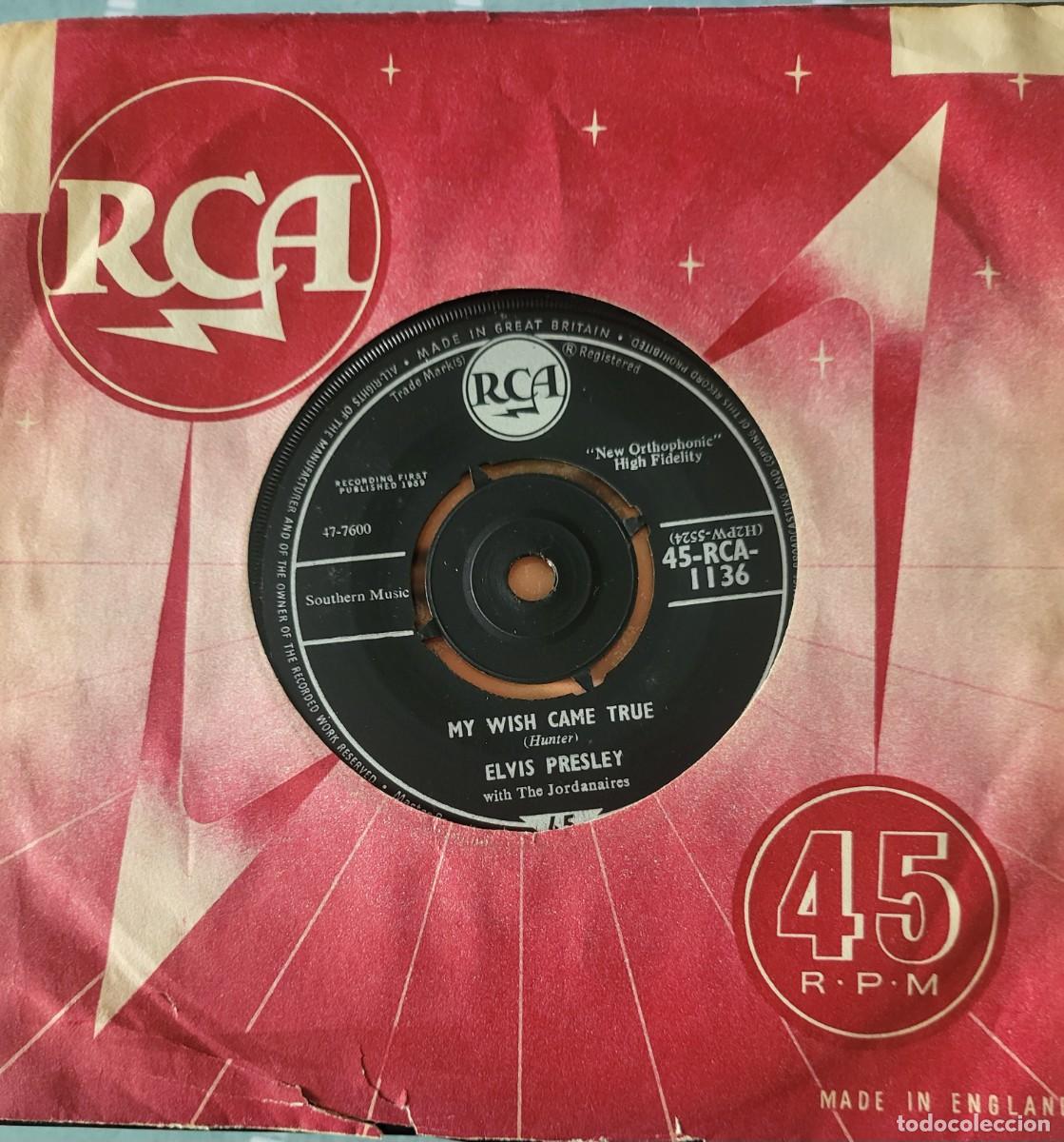 Discos de vinilo: Elvis Presley single sello RCA editado en Inglaterra... - Foto 1
