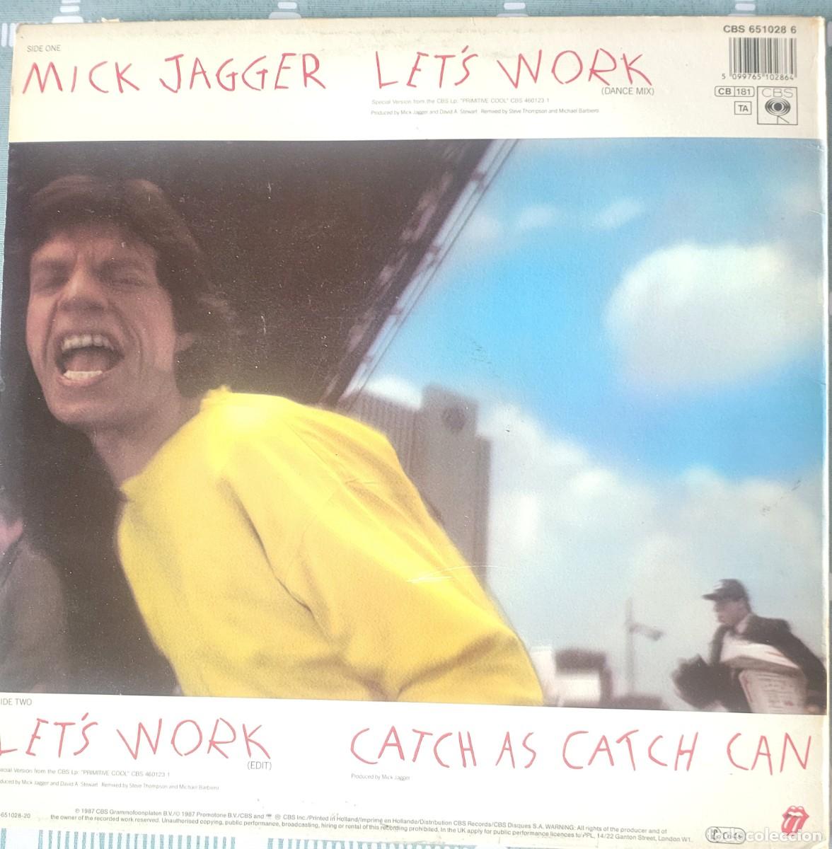 Discos de vinilo: Mick Jagger Maxi-Single sello CBS editado en Holanda a&ntilde;o 1987... - Foto 2