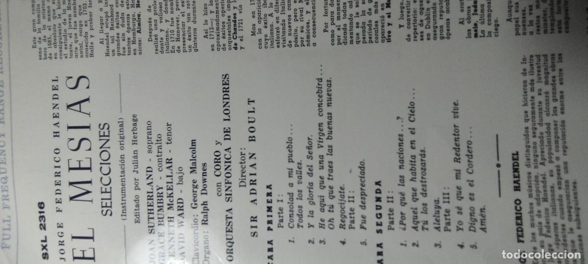 Discos de vinilo: EL MESIAS / HAENDEL / ADRIAN BOULT / DESPR1 - Foto 5