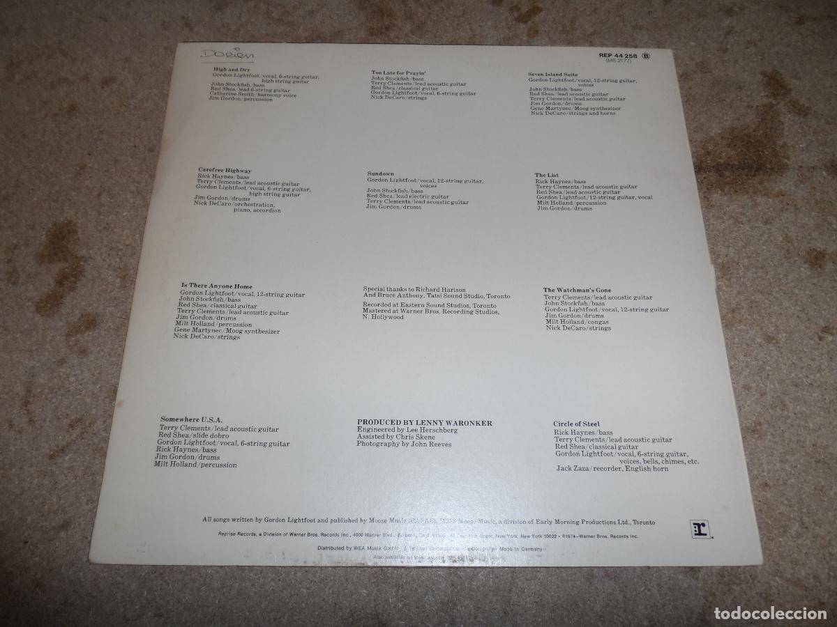 Discos de vinilo: Gordon Lightfoot &ndash; Sundown (GERMANY 1974) - Foto 2