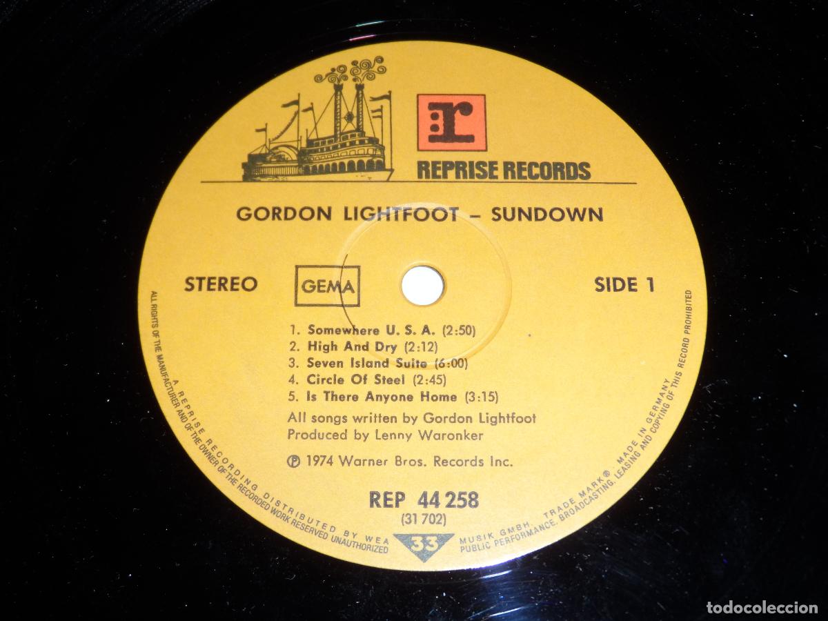 Discos de vinilo: Gordon Lightfoot &ndash; Sundown (GERMANY 1974) - Foto 3