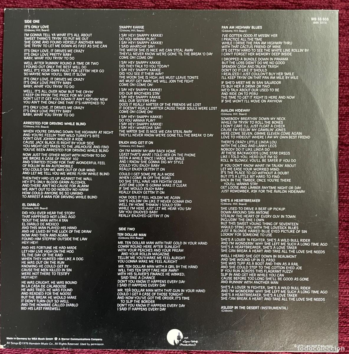 Discos de vinilo: LP ZZ top - Tejas... - Foto 6
