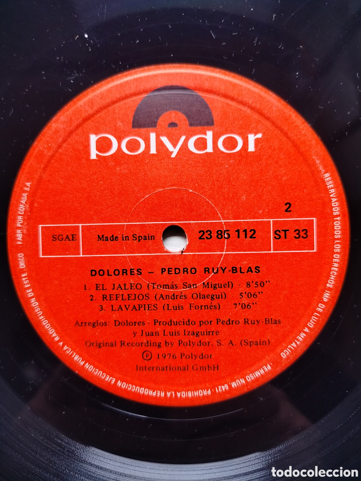 Discos de vinilo: Pedro Ruy Blas LP Dolores - Foto 2