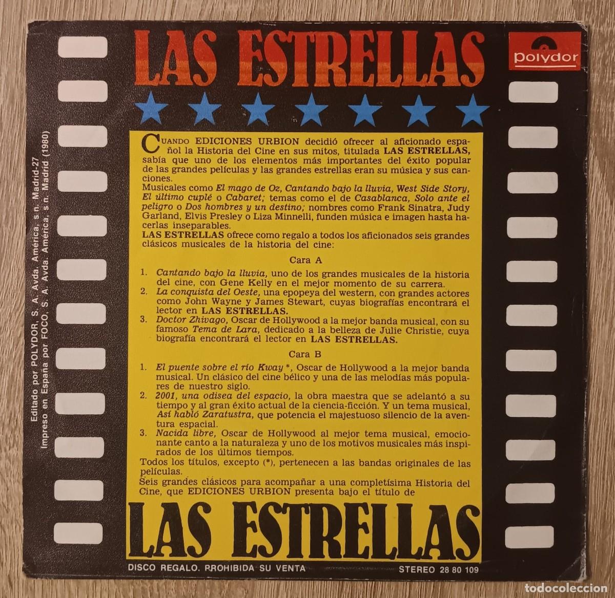 Discos de vinilo: SINGLE DISCO VINILO 6 TEMAS DE CINE POLYDOR 1980 - Foto 3