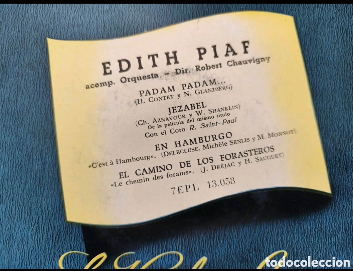 Discos de vinilo: Edith Piaf acomp. por la orquesta - dir. Robert Chauvigny - Foto 1