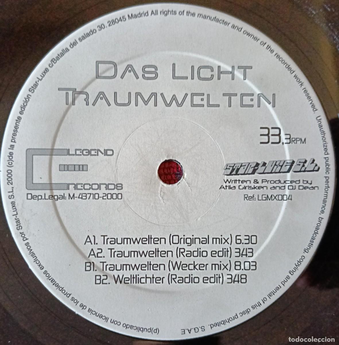 Discos de vinilo: DAS LICHT ** Traumwelten ** MAXI SINGLE VINILO 2000 - Foto 4