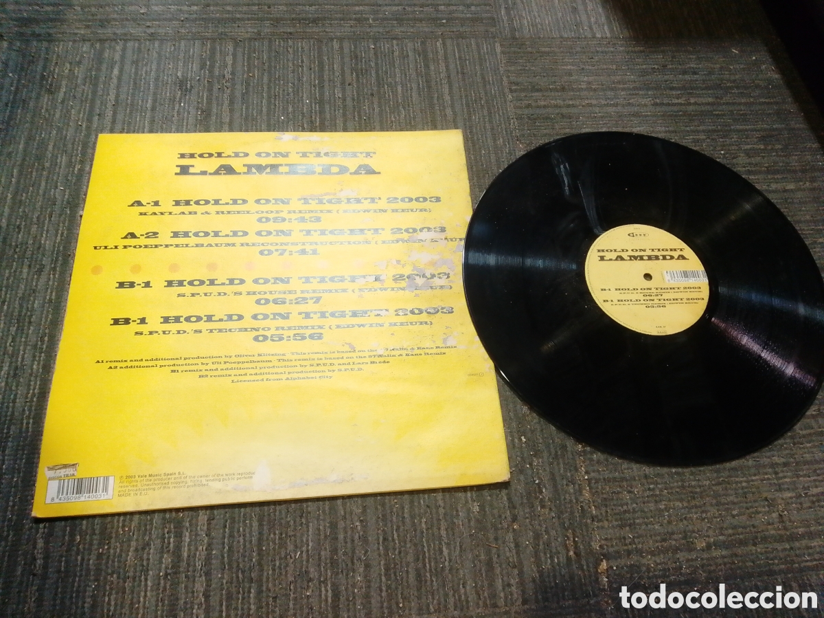Discos de vinilo: LAMBDA - HOLD ON TIGHT - MAXI - SPAIN - VALE MUSIC - PLS 50 - L - - Foto 3
