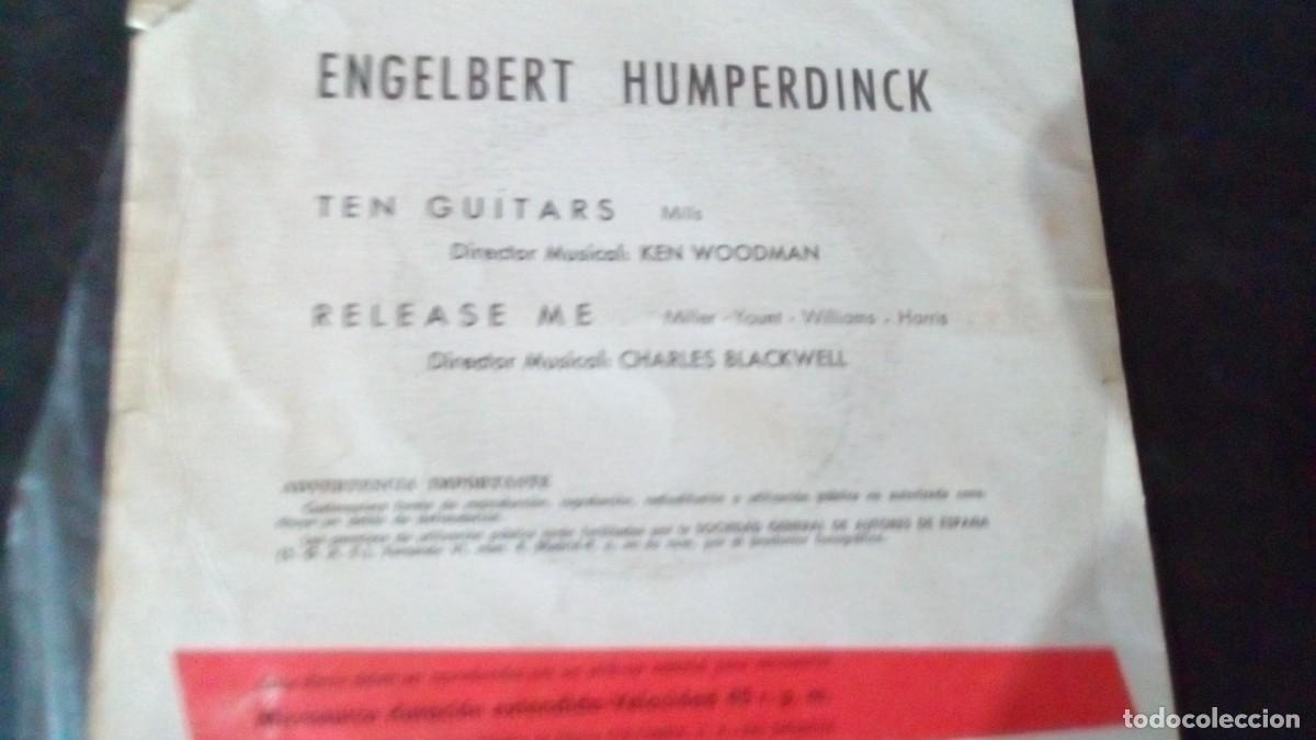 Discos de vinilo: ENGELBERT HUMPERDINCK - TEN GUITARS - RELEASE ME -SINGLE - Foto 2