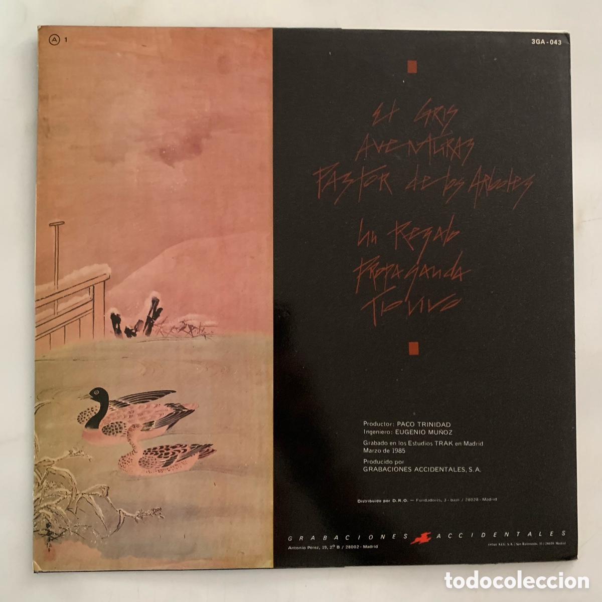 Discos de vinilo: lp La Dama Se Esconde &ndash; Avestruces de 1985 - Foto 2