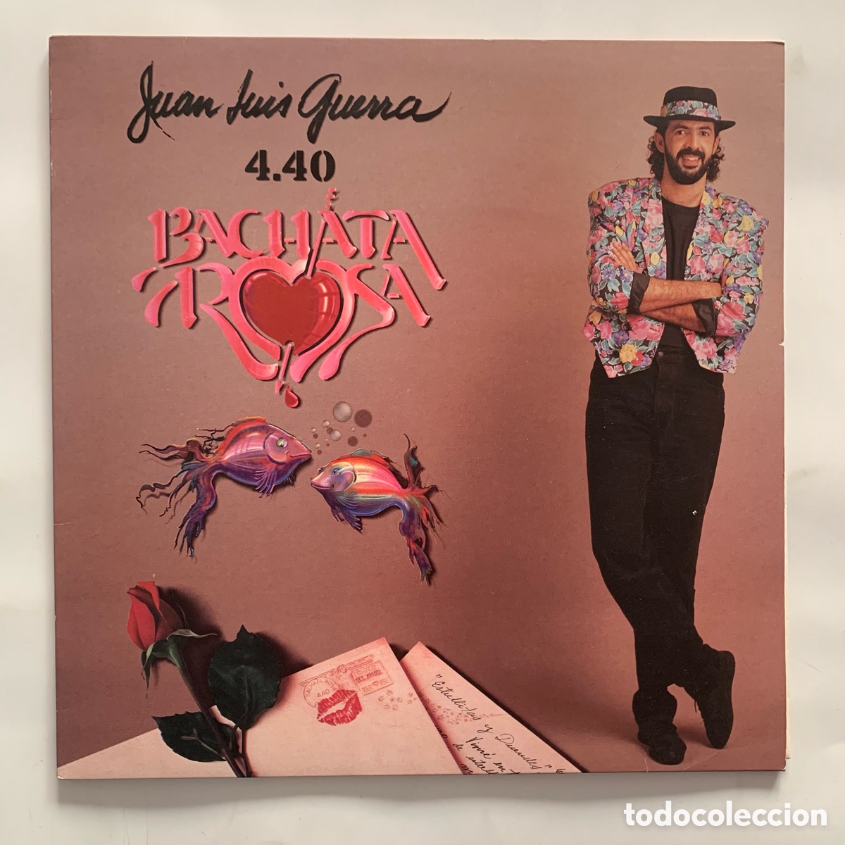 Discos de vinilo: LP Juan Luis Guerra y los 4.40 &lrm;&ndash; Bachata Rosa edicion espa&ntilde;ola de 1991