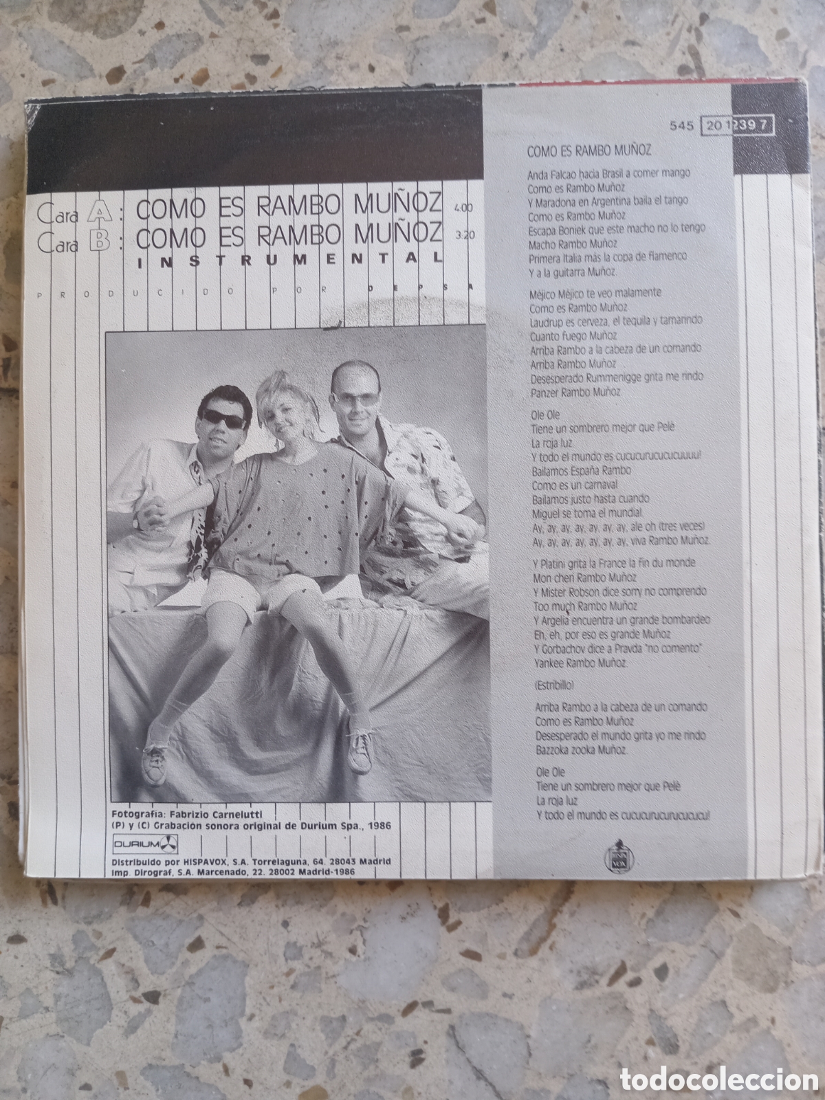 Discos de vinilo: SGL TRISS COMO ES RAMBO MU&Ntilde;OZ 1986 - Foto 2