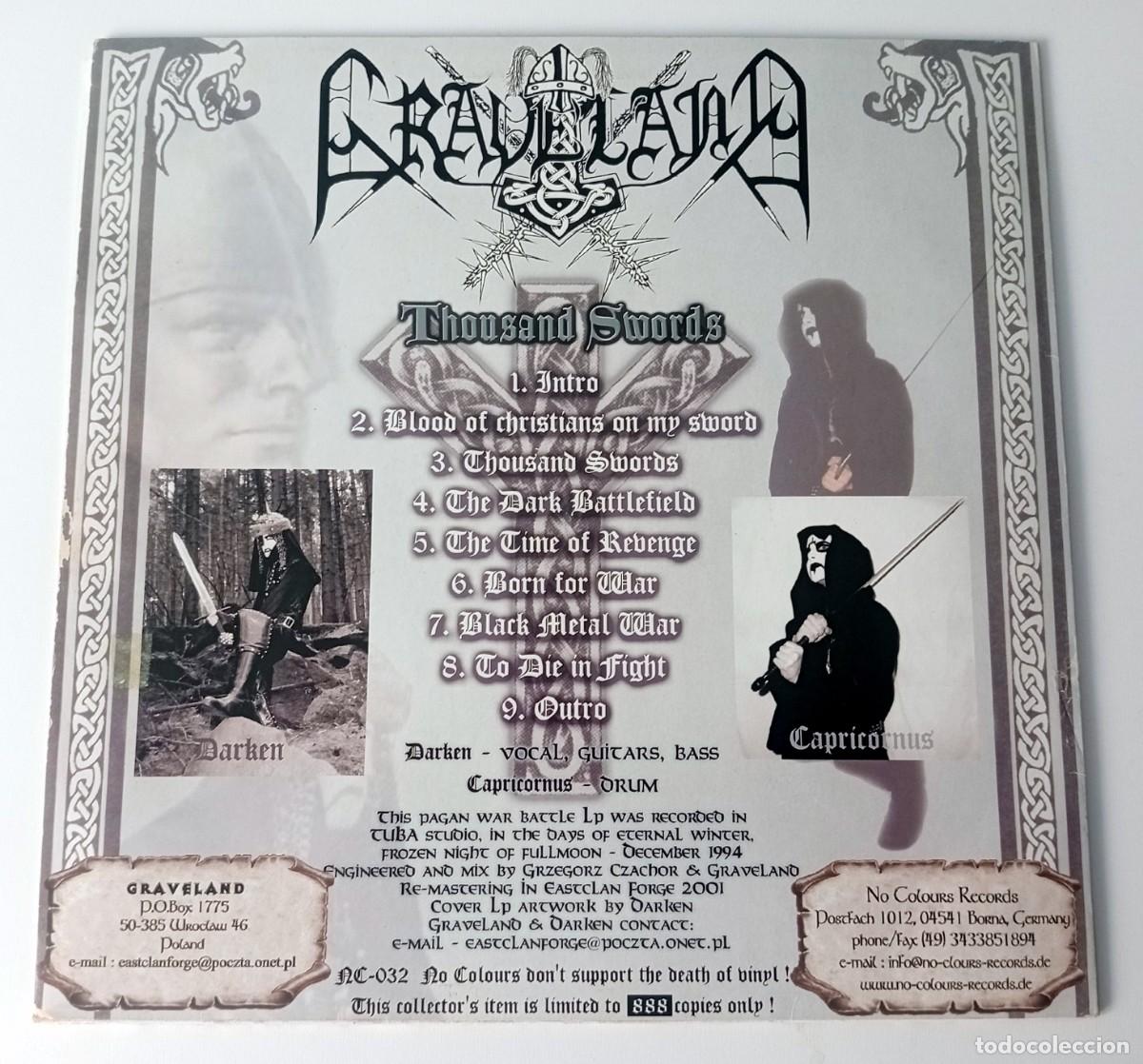 Discos de vinilo: LP GRAVELAND - THOUSAND SWORDS - Foto 2