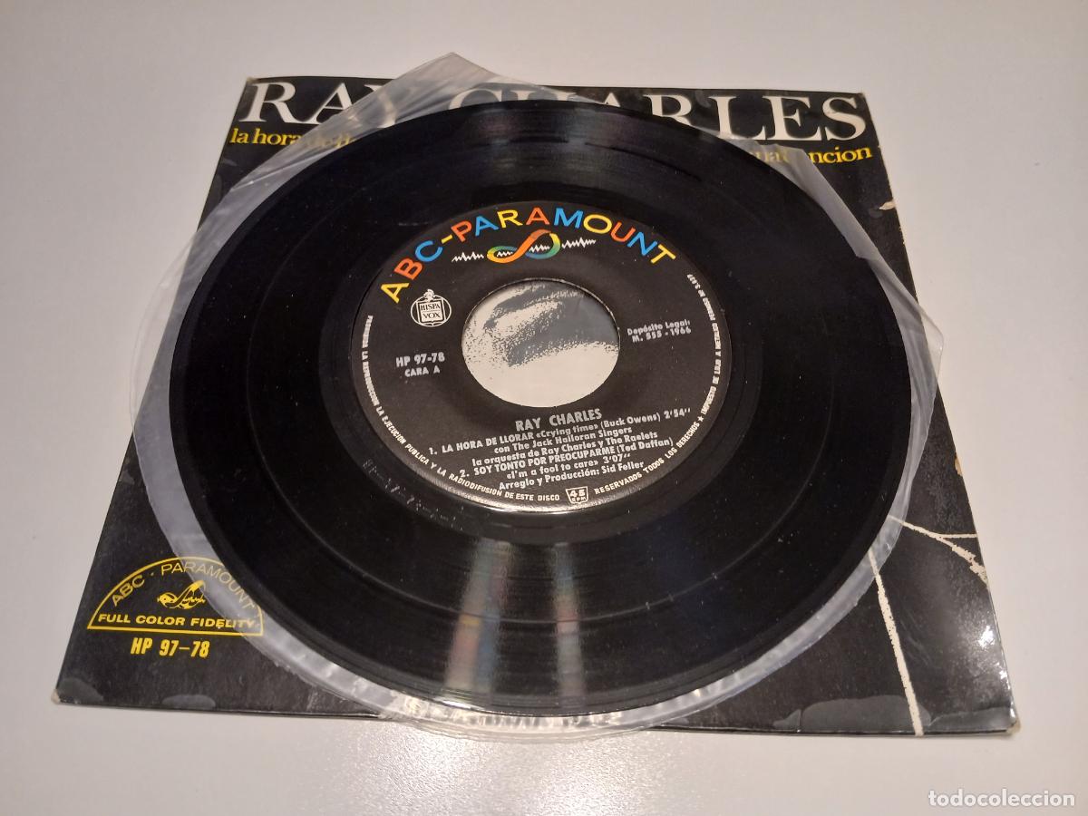 Discos de vinilo: Ray Charles &ndash; La Hora De Llorar- (1966) single - Foto 4