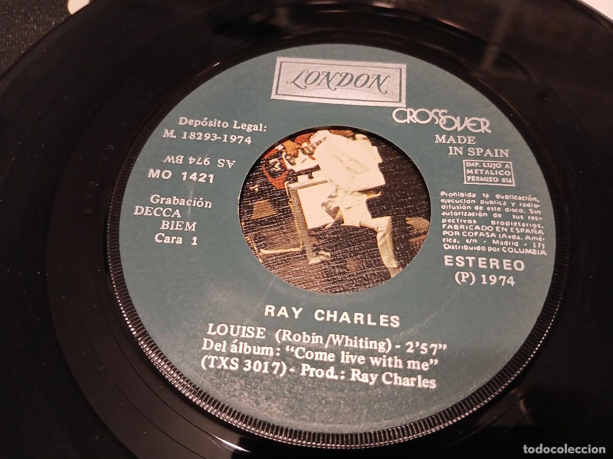 Discos de vinilo: Ray Charles &ndash; Louise / Somebody- (1974) single - Foto 5