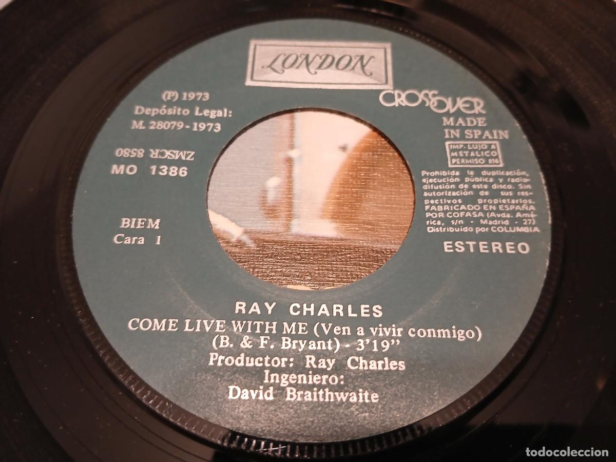 Discos de vinilo: Ray Charles &ndash; Come Live With Me- (1973) single - Foto 2