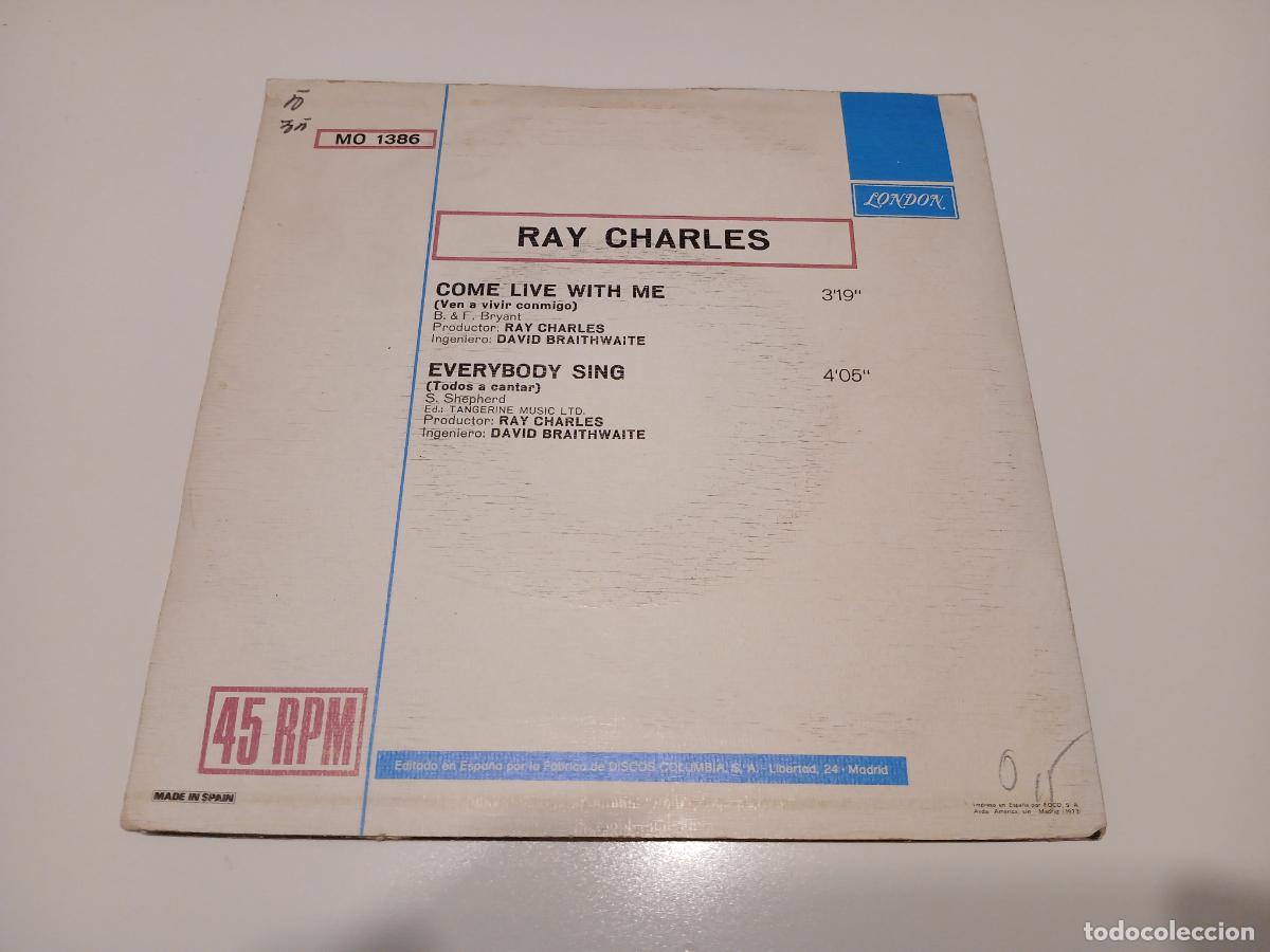 Discos de vinilo: Ray Charles &ndash; Come Live With Me- (1973) single - Foto 5