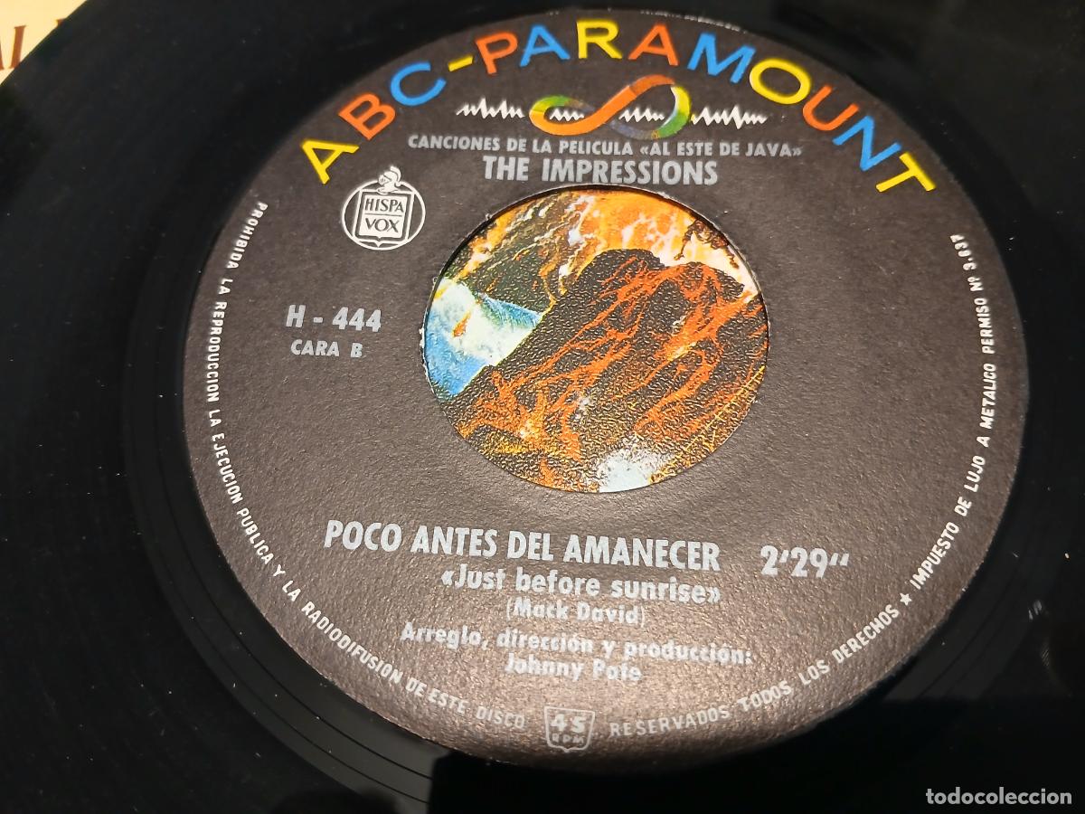 Discos de vinilo: The Impressions -Al este de Java / Poco antes del amanecer- (1969) single - Foto 4