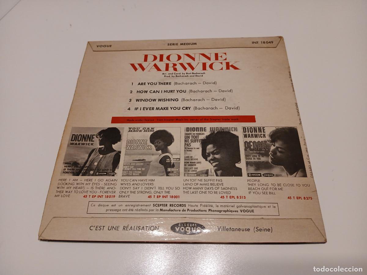 Discos de vinilo: Dionee Warwick -Are You There- (1965) single - Foto 2