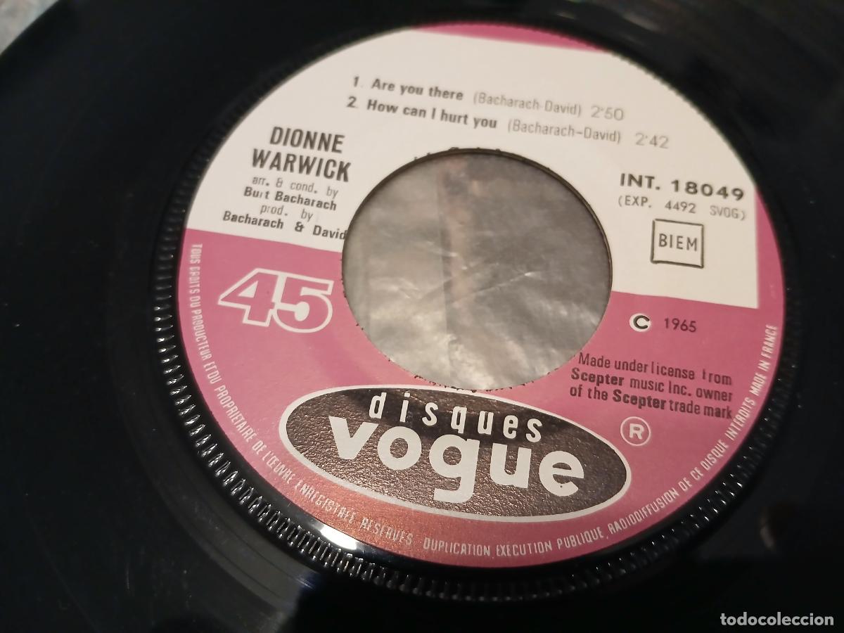Discos de vinilo: Dionee Warwick -Are You There- (1965) single - Foto 4