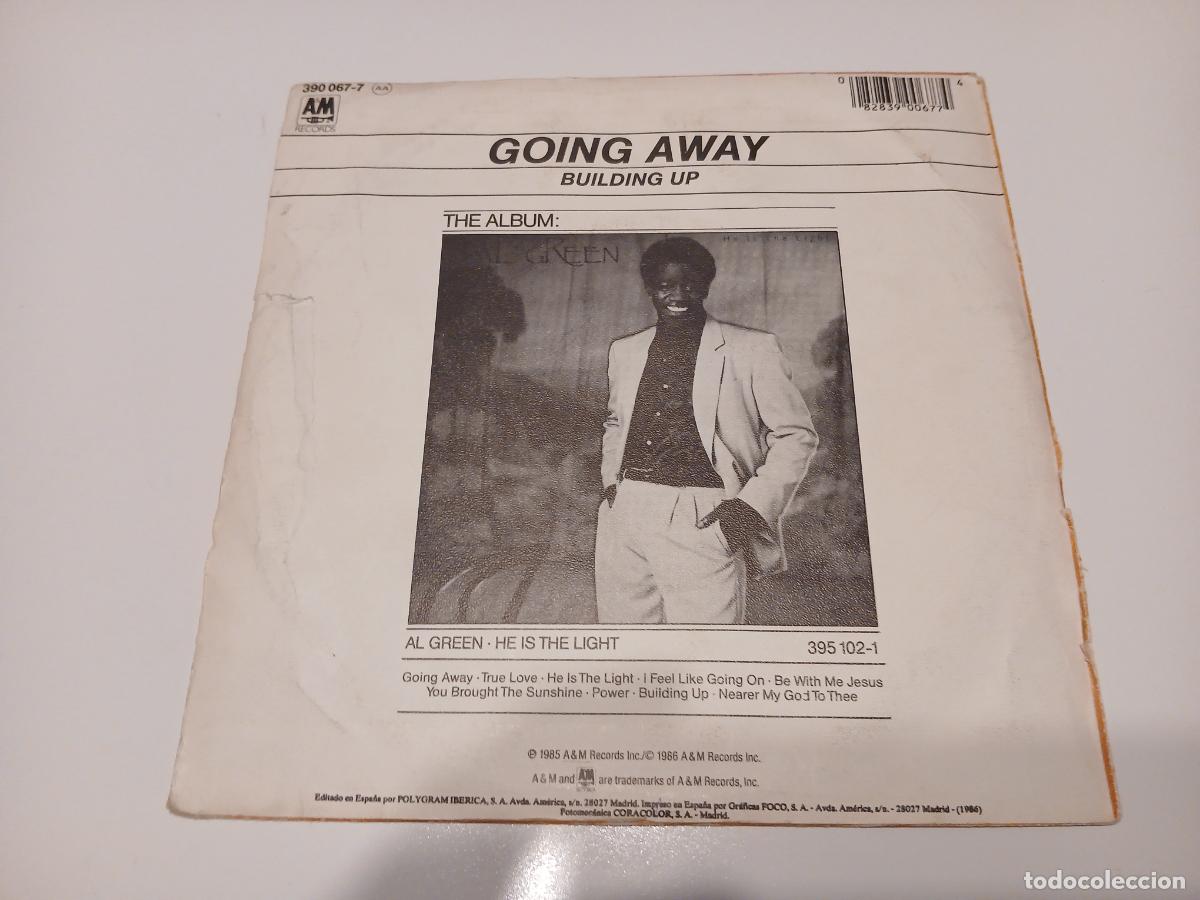 Discos de vinilo: Al Green -Going away- (1985) single - Foto 2