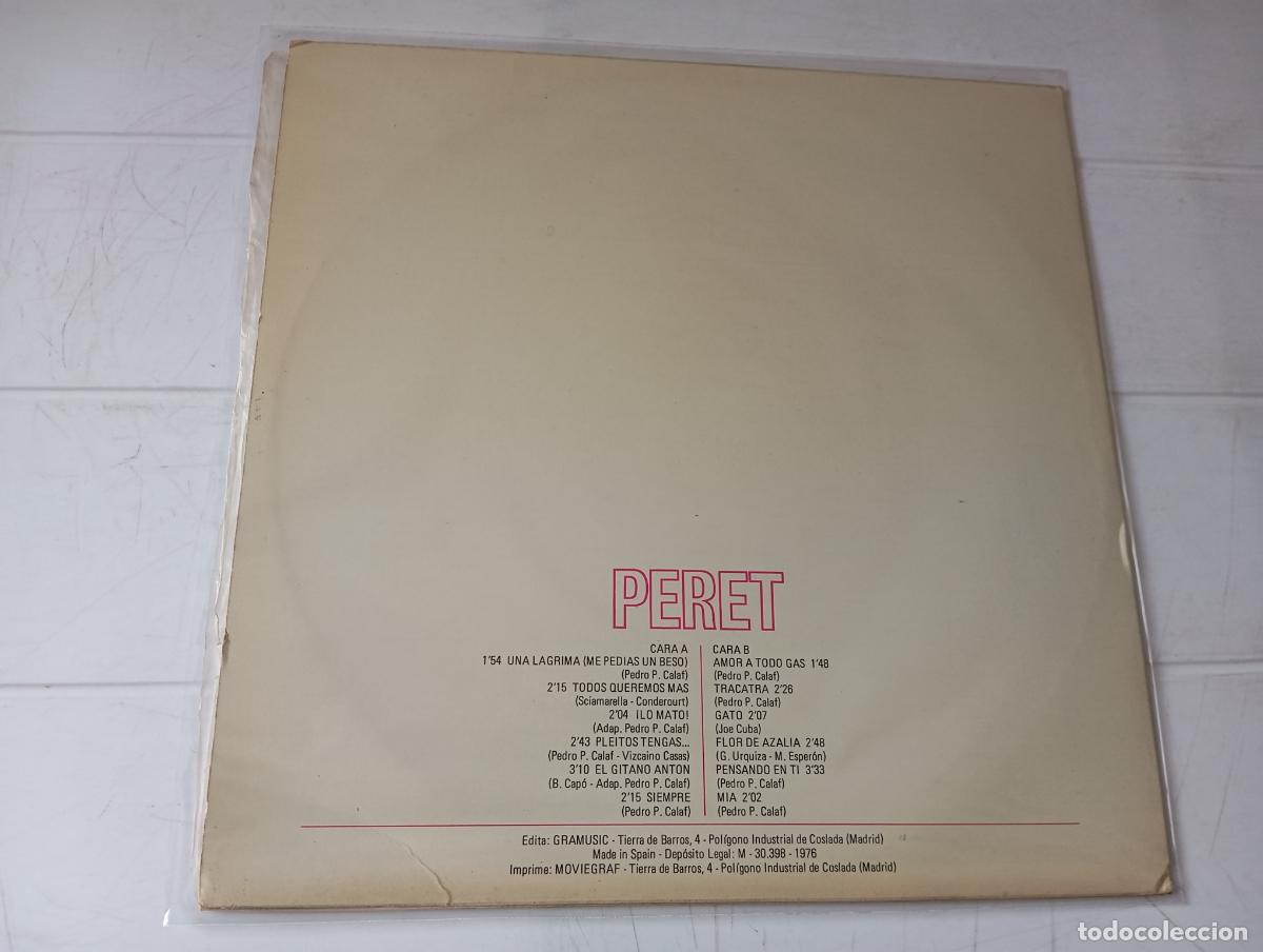 Discos de vinilo: LP PERET - UNA L&Aacute;GRIMA - Foto 2