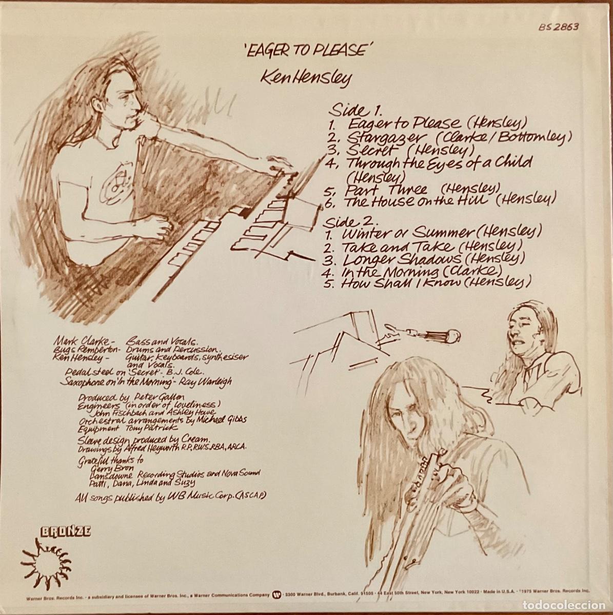 Discos de vinilo: KEN HENSLEY - EAGER TO PLEASE - Foto 2