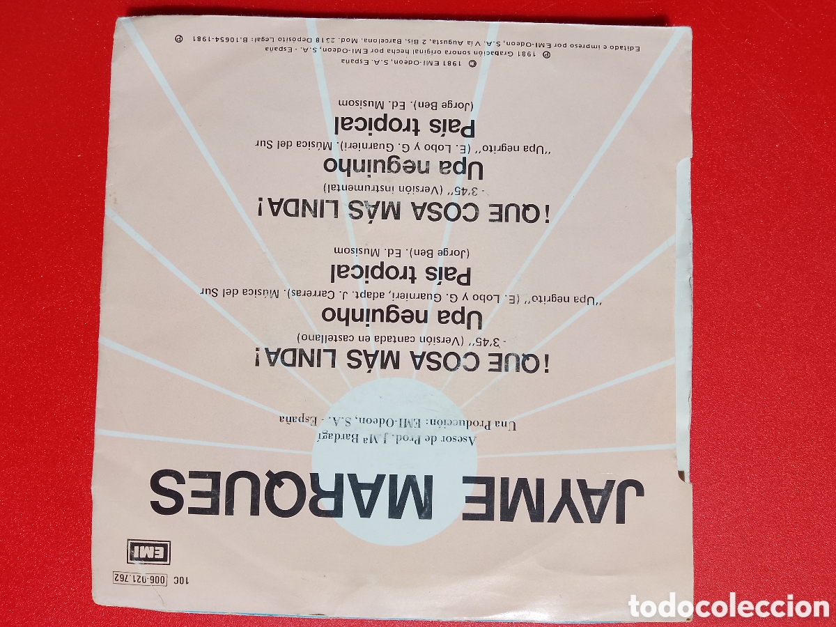 Discos de vinilo: JAYME MARQUES . QUE COSA MAS LINDA - Foto 3