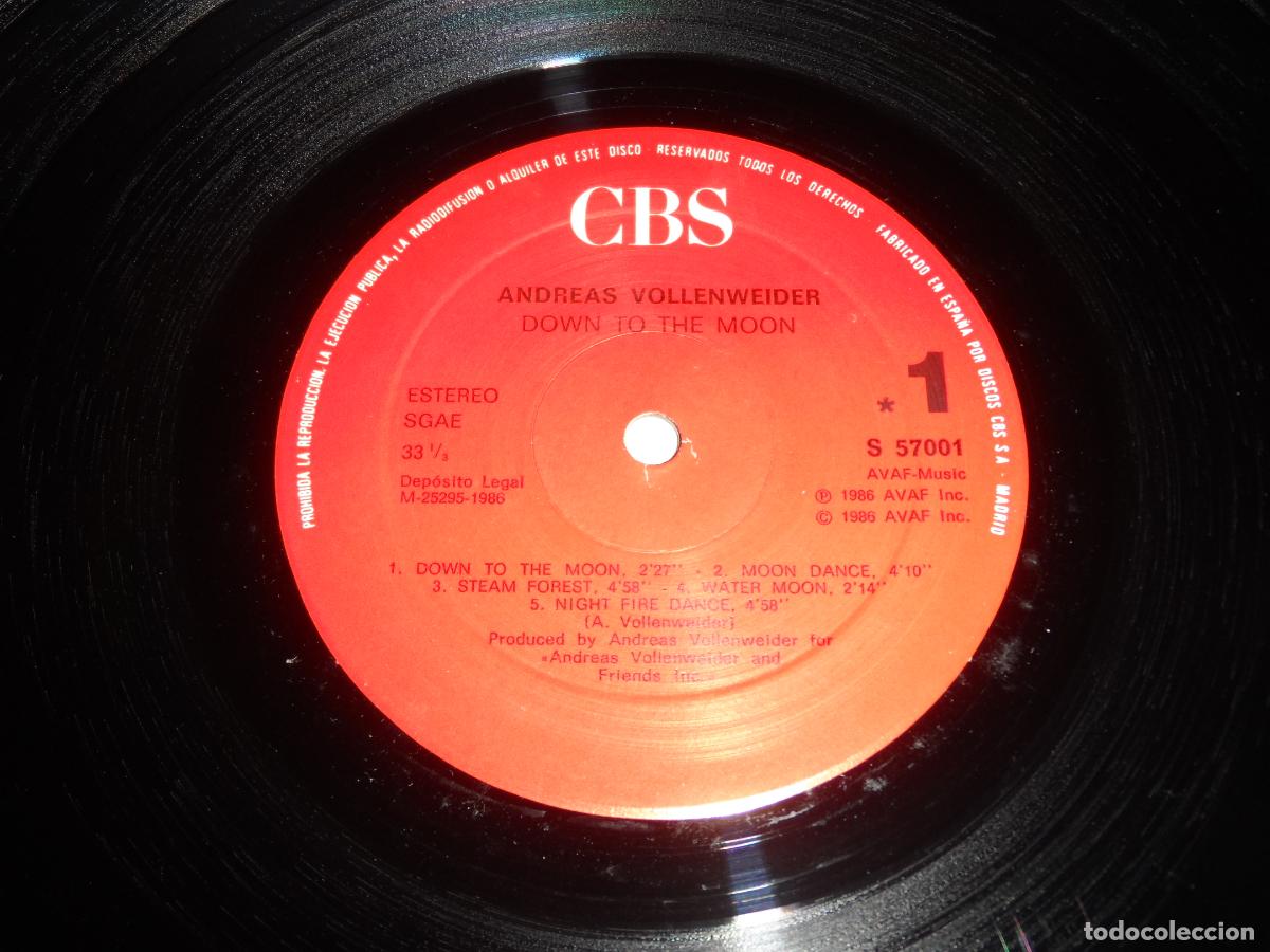Discos de vinilo: ANDREAS VOLLENWEIDER - DOWN TO THE MOON (SPAIN 1986) - Foto 3