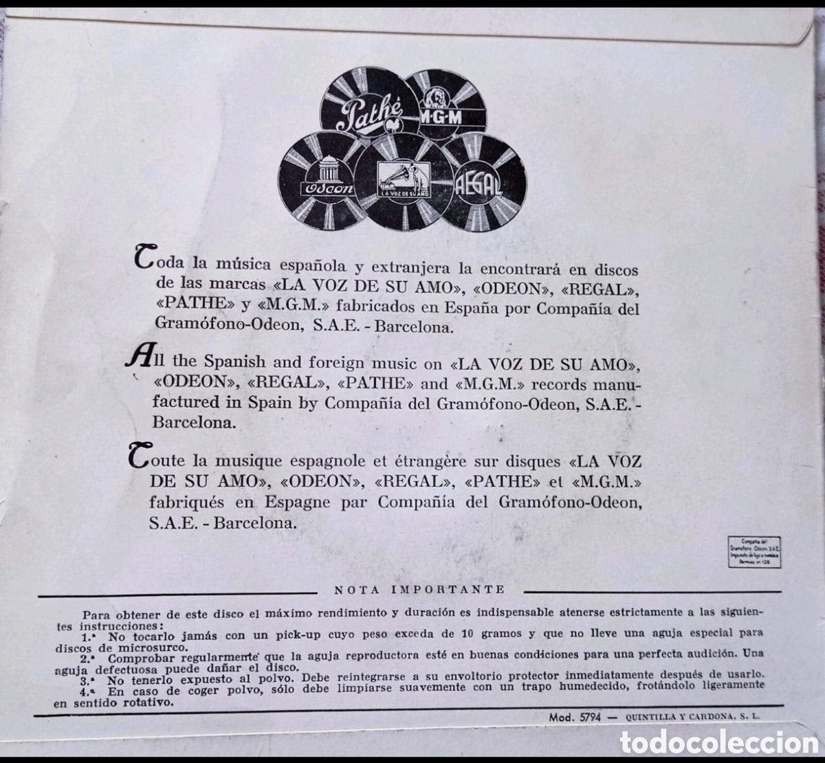 Discos de vinilo: La voz de su amo Giuseppe di Stefano - Foto 2