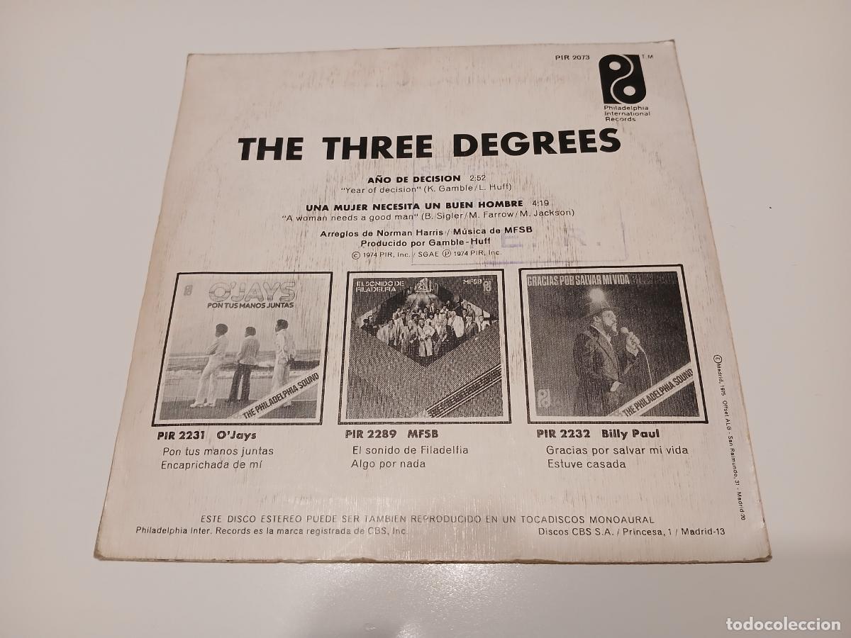 Discos de vinilo: The Three Degrees &ndash; A&ntilde;o De Decision- (1974) single - Foto 2