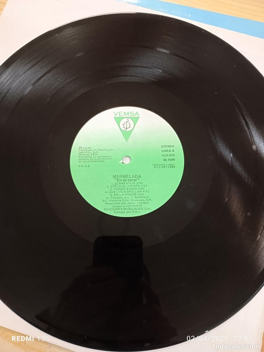 Discos de vinilo: LP - MERMELADA - EN EL CALOR - VEMSA 1988 - Foto 6