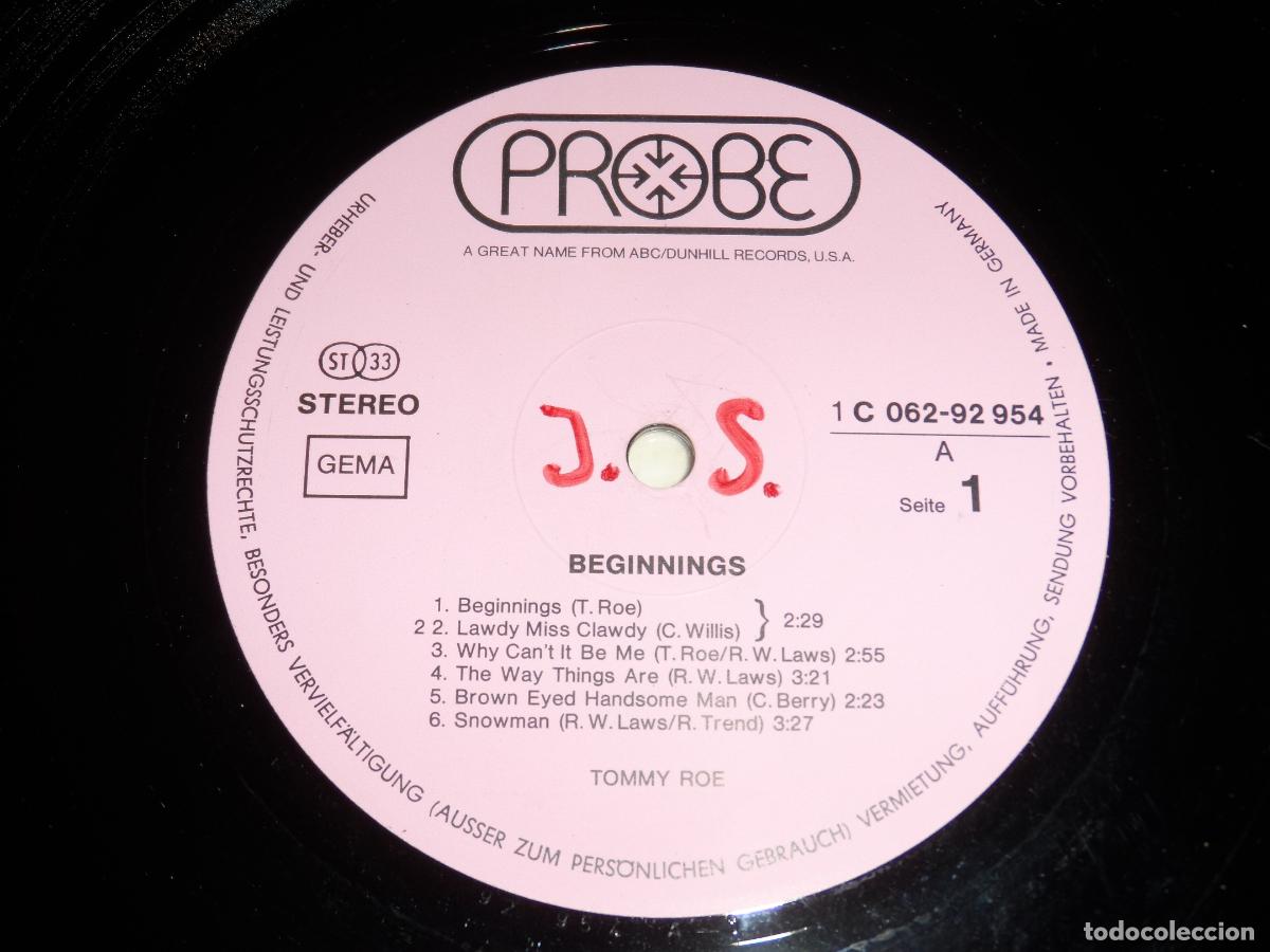 Discos de vinilo: TOMMY ROE - BEGINNINGS (GERMANY 1971) - Foto 3