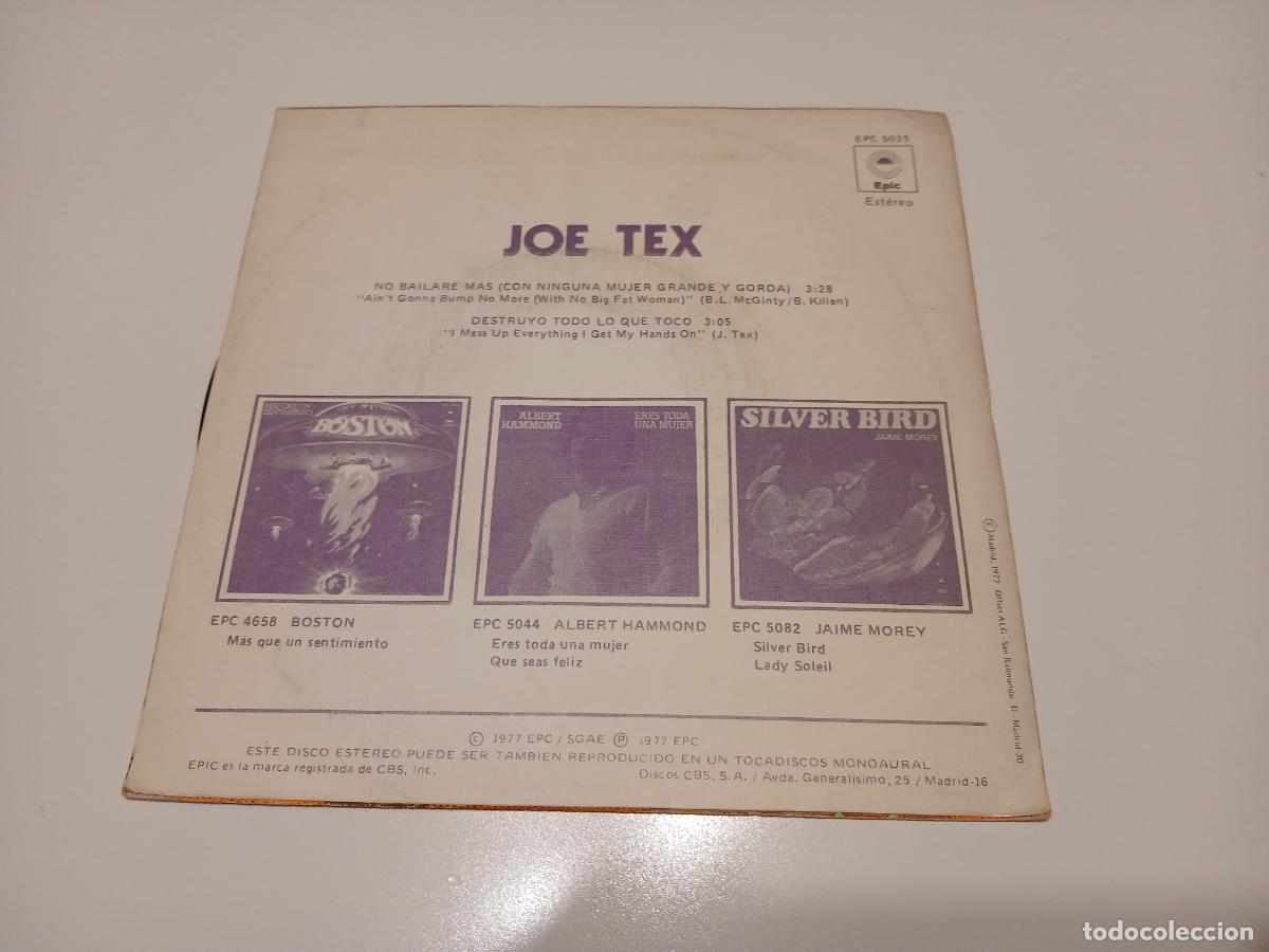 Discos de vinilo: Joe Tex -No bailare mas- (1977) single - Foto 5
