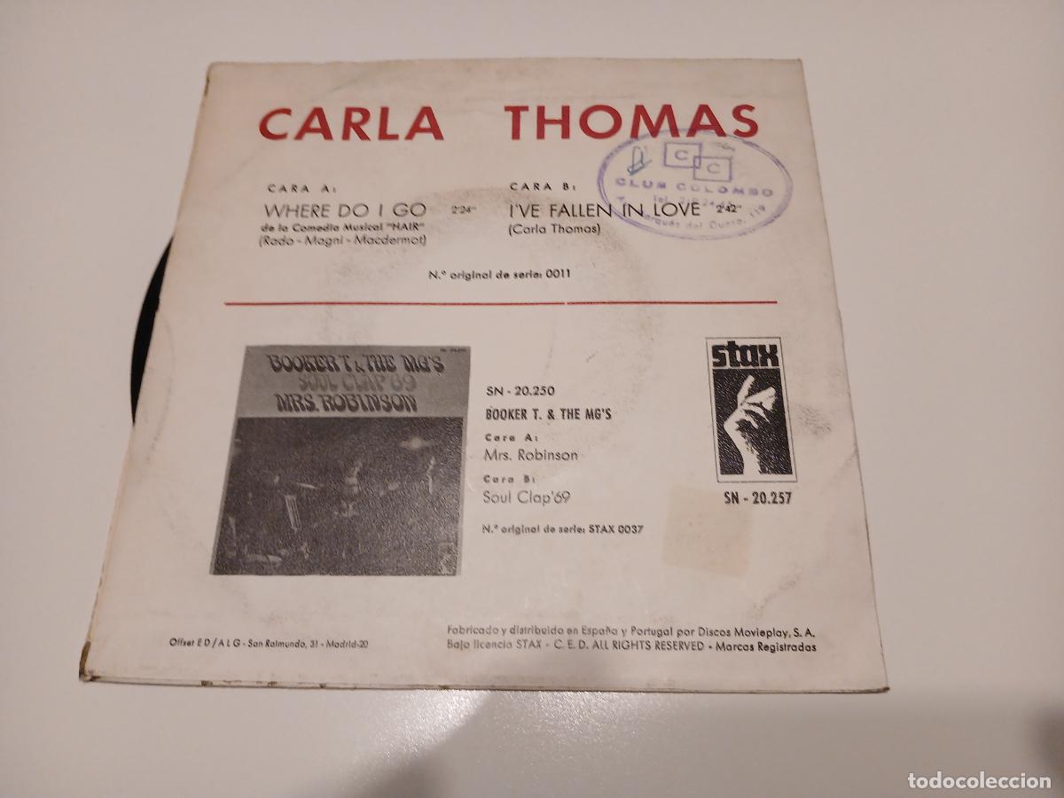 Discos de vinilo: Carla Thomas &ndash; Where Do I Go- (1969) single - Foto 2