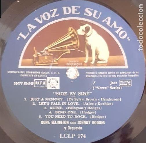 Discos de vinilo: Side by Side - Duke Ellington & Johnny Hodges - Foto 3