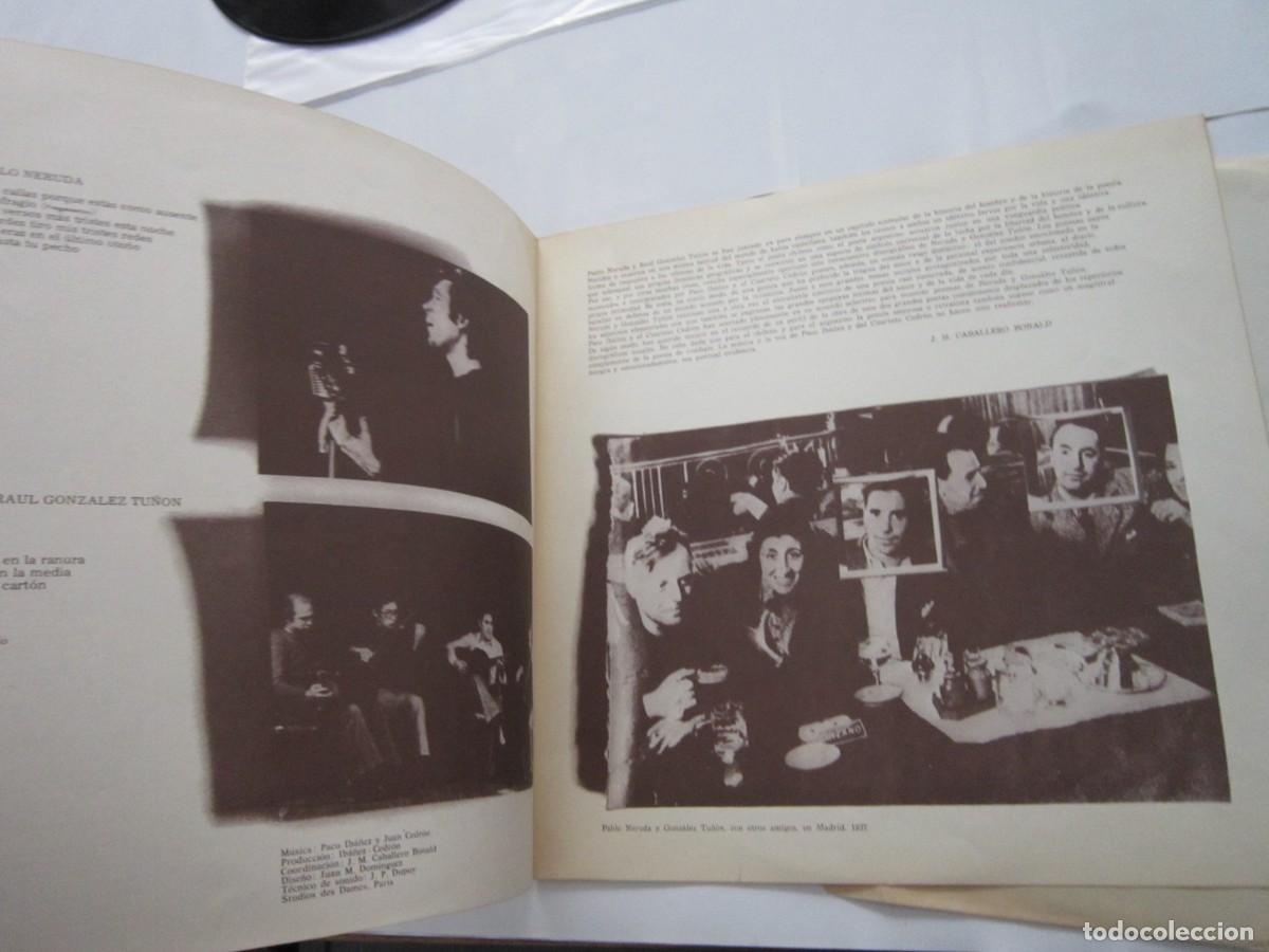 Discos de vinilo: CUARTETO CEDR&Oacute;N INTERPRETA A RAUL GONZ&Aacute;LEZ TU&Ntilde;&Oacute;N. PACO IBA&Ntilde;EZ INTERPRETA A PABLO NERUDA LP INSERT - Foto 4