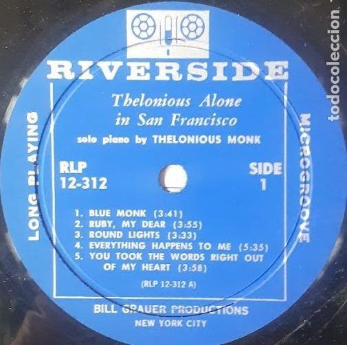 Discos de vinilo: Thelonious alone in San Francisco - Thelonious Monk - Foto 3