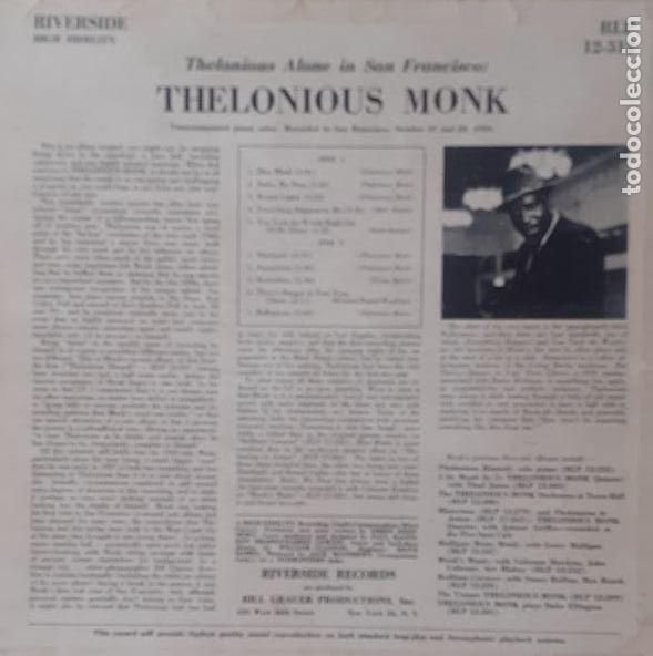 Discos de vinilo: Thelonious alone in San Francisco - Thelonious Monk - Foto 2